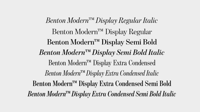 Benton Modern used in various styles and weights.