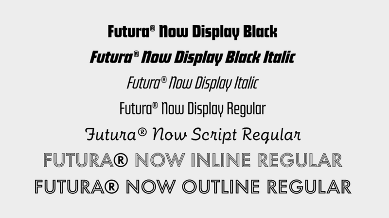 Futura: Font weights and italics.