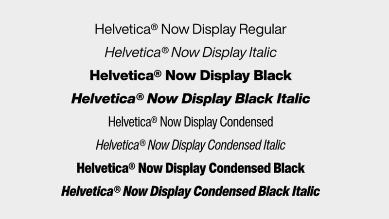 Helvetica Now used in design mockup.
