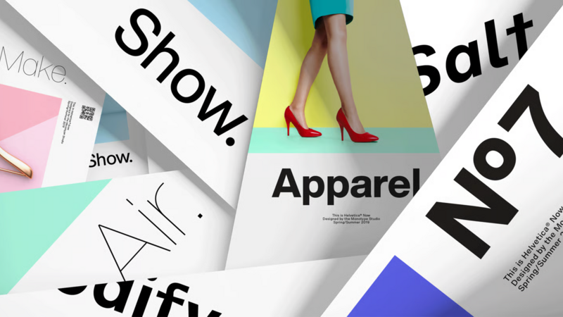 Helvetica Now used in design mockup.