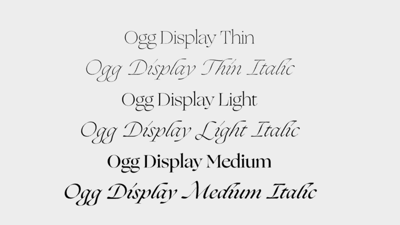 Ogg Display: Font weights and italics.